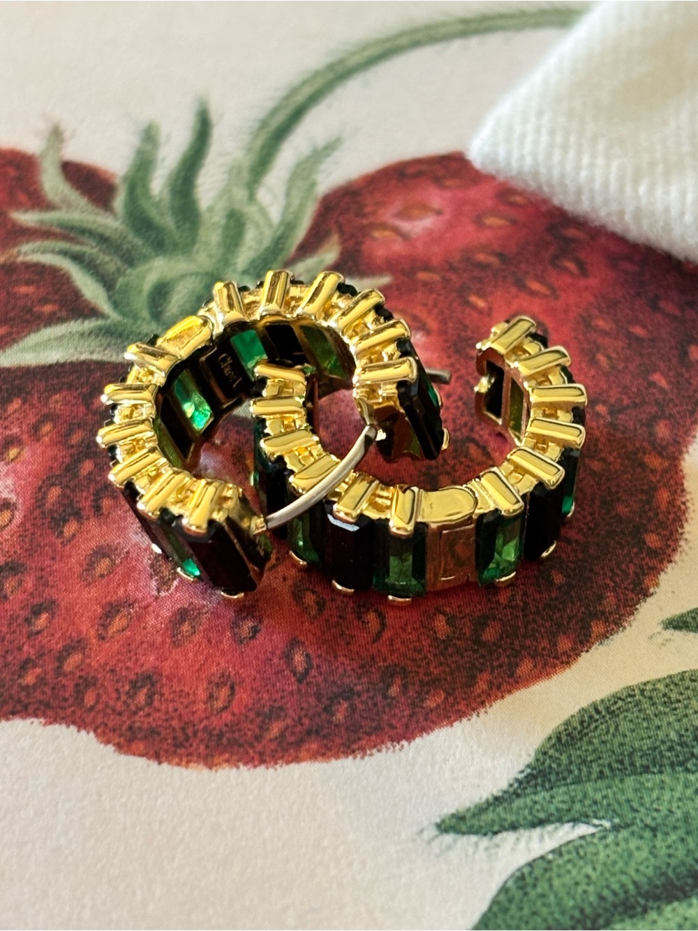 Clare V Baguette Checker Huggies - Emerald and Black - Picture 4 of 11